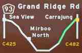 The eastern end of the Grand Ridge Road.